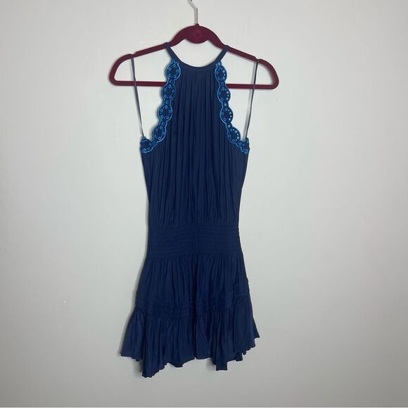 Ramy Brooke BAILEY HIGH NECK MINI DRESS IN SPRING NAVY XXS NWT - Picture 10 of 11